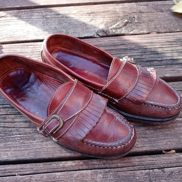 Cole Haan Mens Pinch 03516 Size 9 D Brown  Leather Slip On Kiltie Loafe…